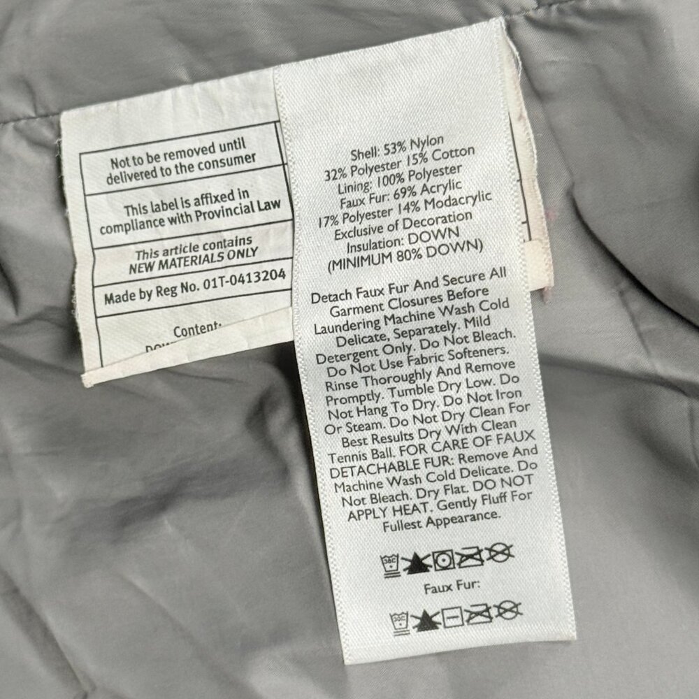 Eddie Bauer Long Puffer Down Coat Quilted Olive Green Nylon Blend Size L - Picture 9 of 9